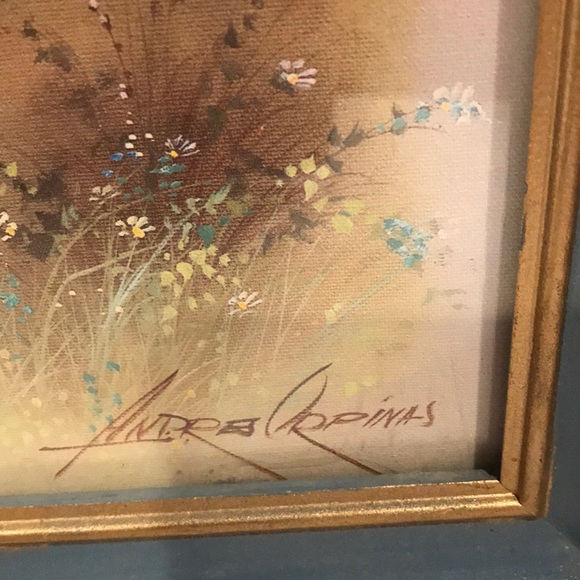 ANDRES ORPINAS prints. Blue frame/gold trim - Picture 4 of 6